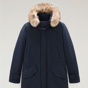 Woolrich Polar Parka in Ramar Cloth with High Collar and Fur Trim - $1100 MSRP